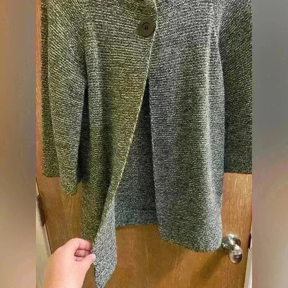 Women AB Studio 3/4 Wide Sleeves Gray Casual  Work Cardigan Button Sweater Sz S - Picture 5 of 11
